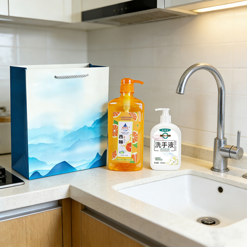 【保销】亮晶晶 家用厨房清洁套装 洗洁精918ml+洗手液500ml 温和除油不伤手