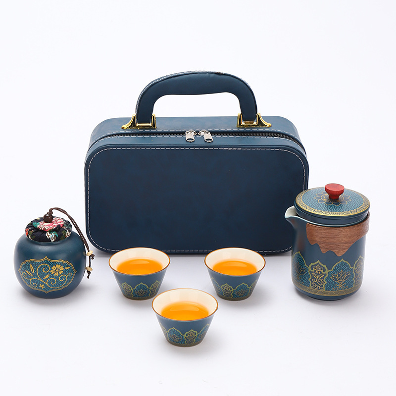 【天之锦】果兹（GUOZI）堆花旅行茶具