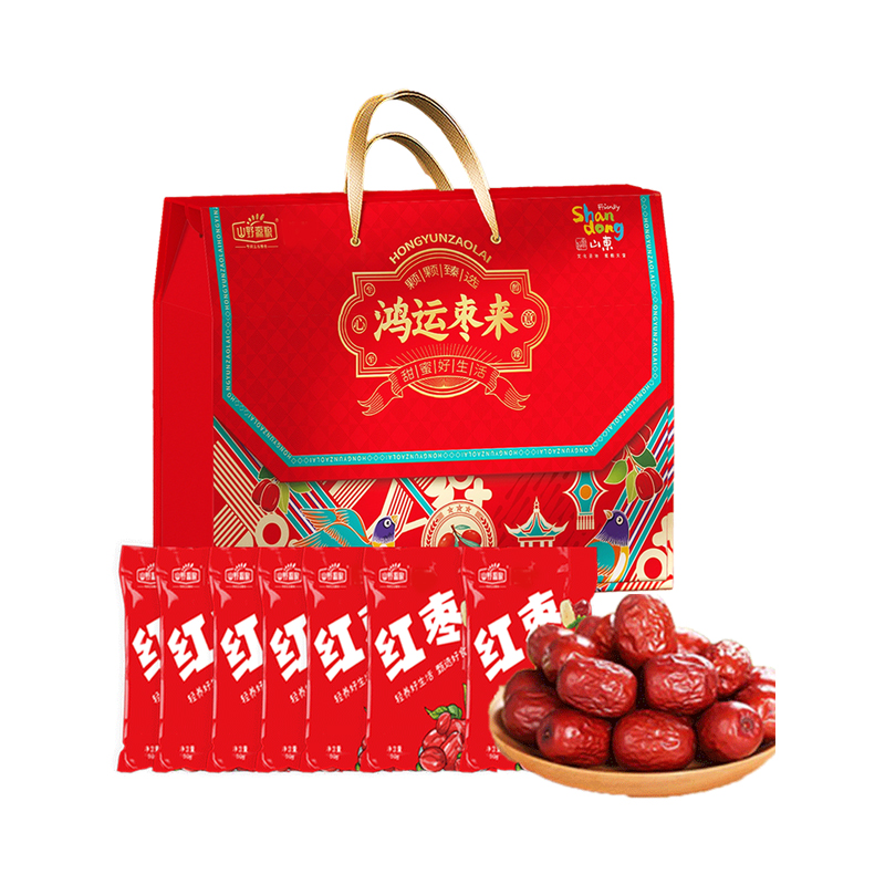 【保销】山野源粮 鸿运枣来500g套装 伴手礼灰枣组合 50g*10袋