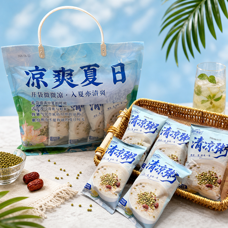 山野源粮 凉爽夏日清凉粥款A款 麦仁糙米绿豆荞麦燕麦黑米小米500g