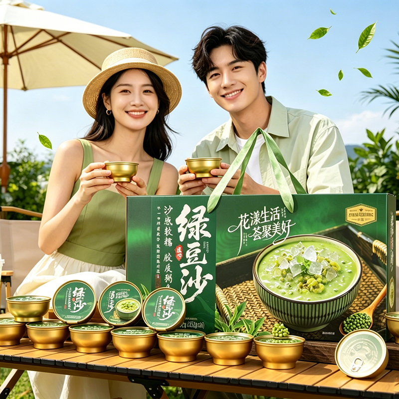 中骋 解暑绿豆沙 冰糖链子绿豆即食粥 独立包装小碗便携